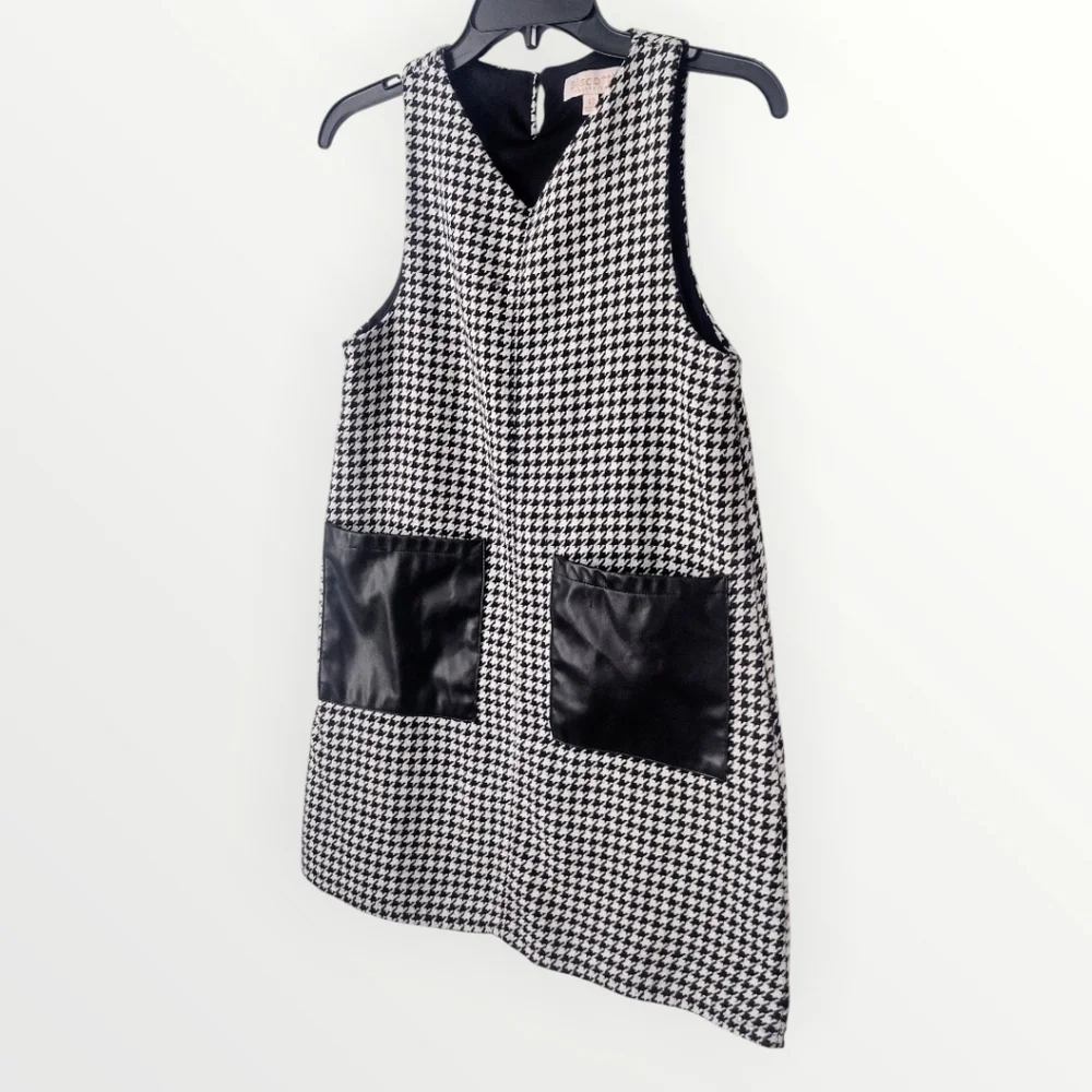 Biscotti Collezioni Girls Black and White Houndstooth Dress Size 12 - Picture 3 of 7